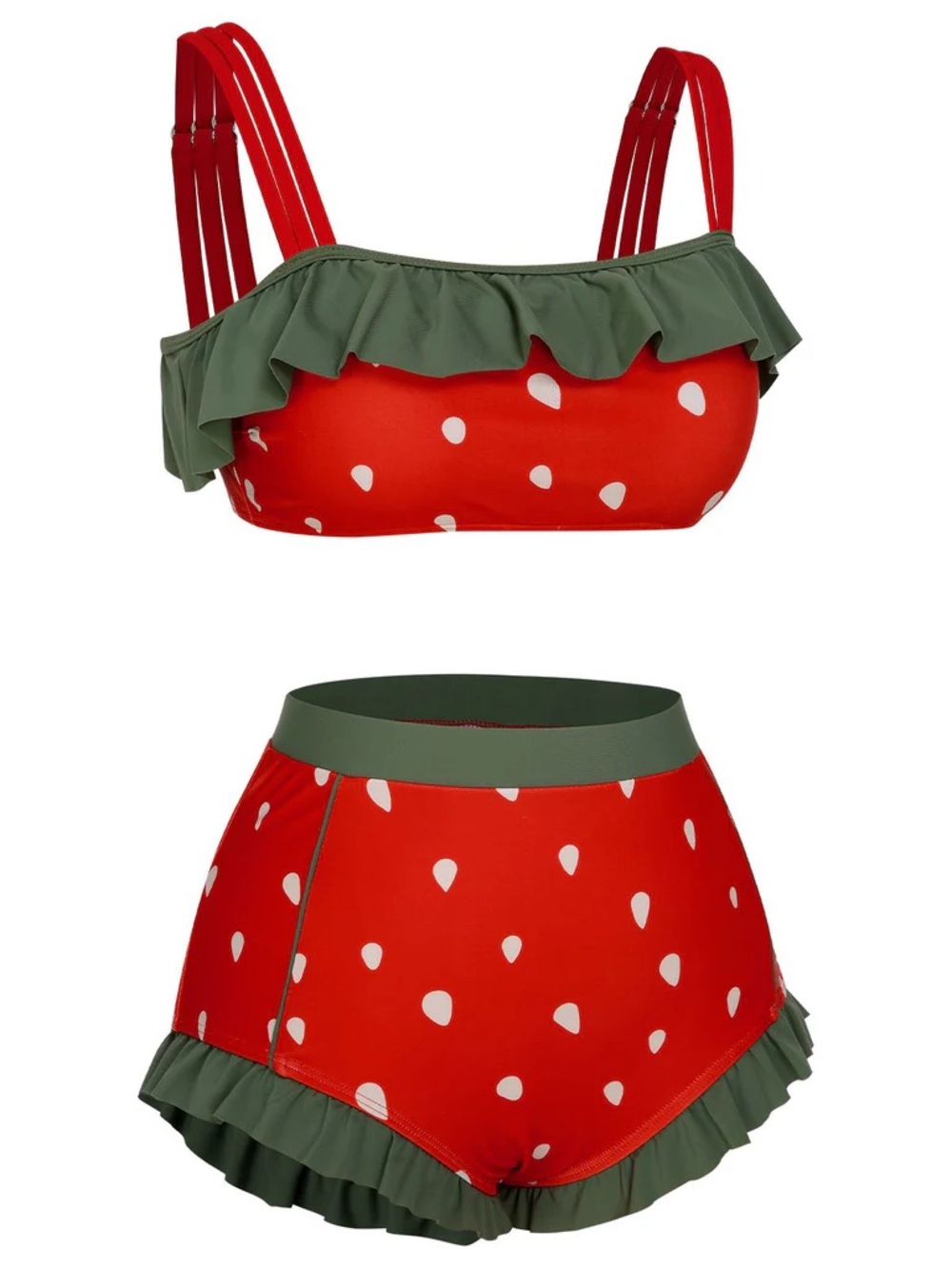 Rare! NWT- Strawberry Print Ruffle Set